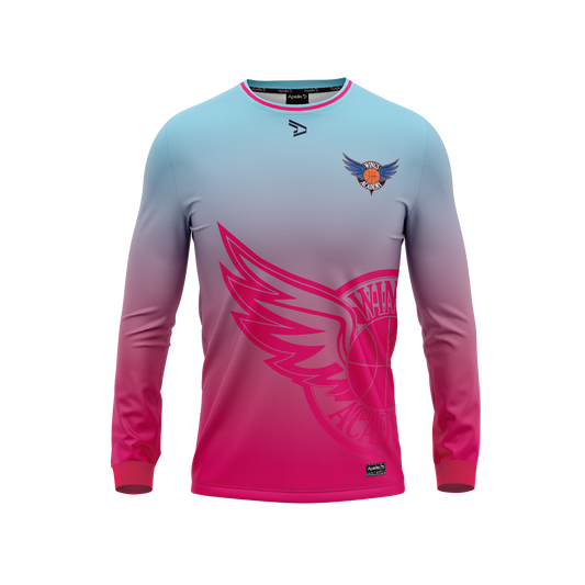 WINGS SUBLIMATED LONG SLEEVE TEE - PINK