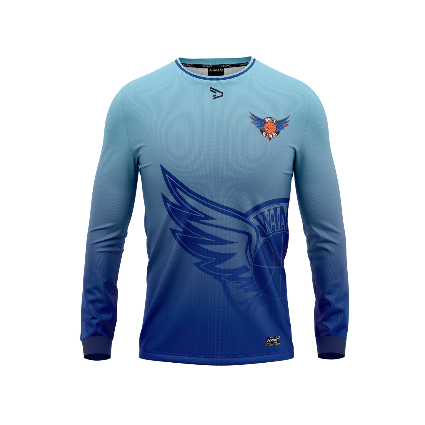 WINGS SUBLIMATED LONG SLEEVE TEE - BLUE