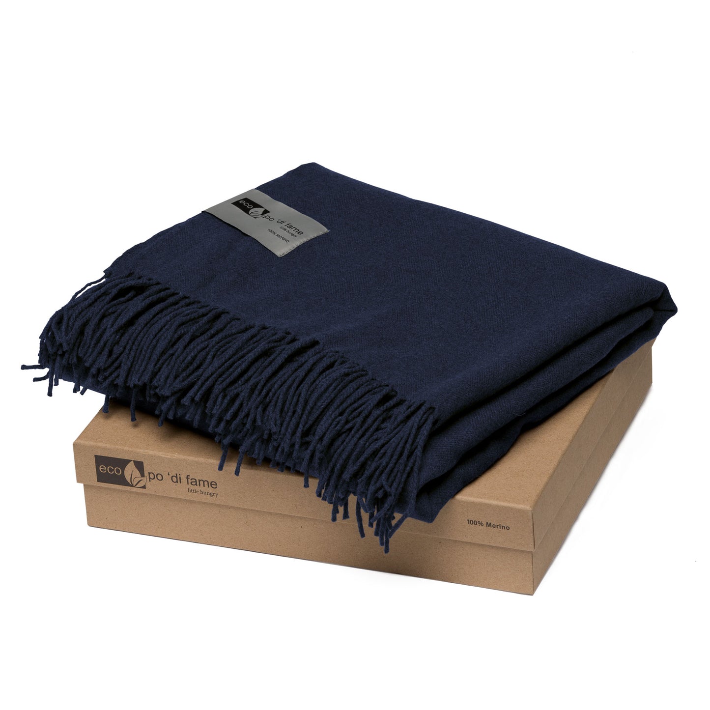 Mt Lodge Merino Blanket Navy (POMLMB)