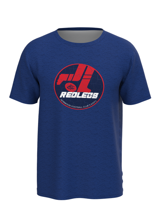 Norwood FC - Cotton Tee Marle Navy with Retro logo (24 +)