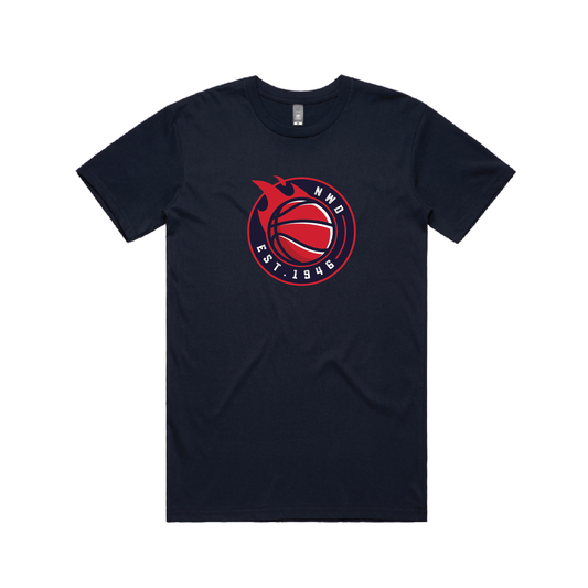 NORWOOD FLAMES - CLUB LOGO FRONT TEE NAVY