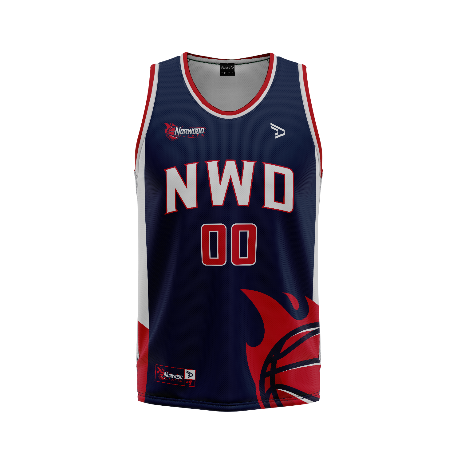 NORWOOD FLAMES CLUB PLAYER HOME SINGLET 6 WEEKS FOR DELIVERY (AP230002 ...