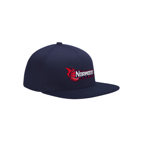 NORWOOD FLAMES FLAT PEAK CAP WITH RECTANGLE FLAMES LOGO Navy (AP220430)