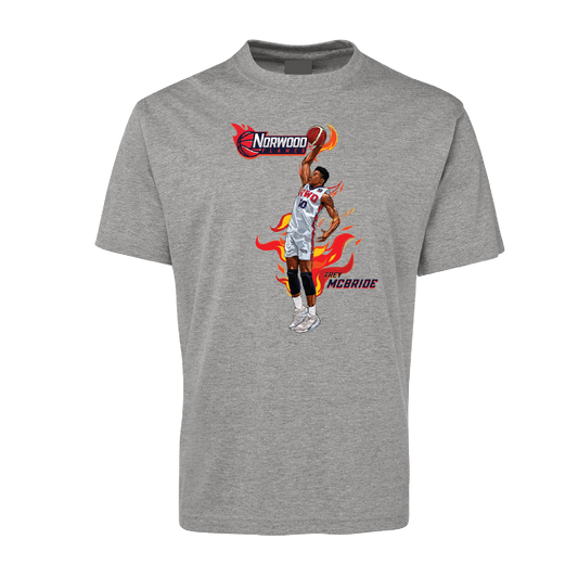 NORWOOD FLAMES - TREY MCBRIDE SLAM DUNK TEE - Grey