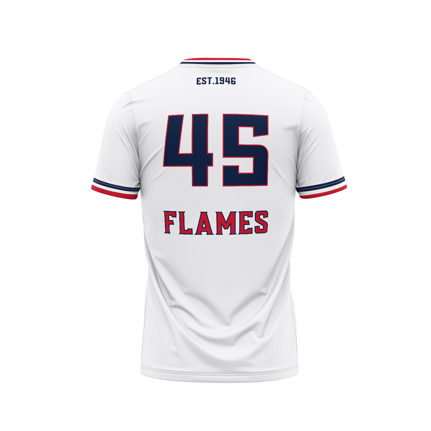 NORWOOD FLAMES SUPPORTER TEE - WHITE with Printed Number